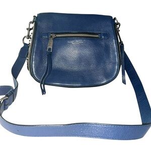 Marc Jacobs Recruit Large Saddle Bag Leather Crossbody - Blue 💙